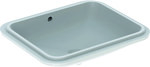 Variform undercounter washbasin, rectangular, B58 cm, H17.8 cm, T49 cm, with overflow, without tap hole