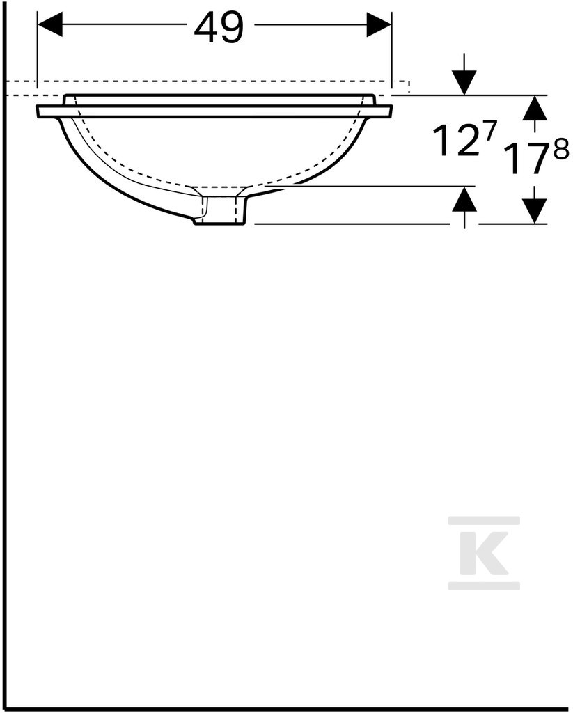 Variform undercounter washbasin, - 500.764.01.2