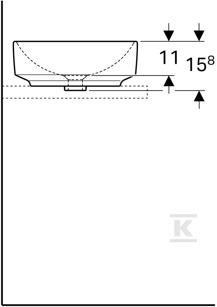 Variform countertop washbasin, round, - 500.768.00.2