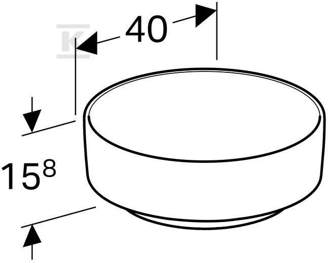 Variform umyvadlo na desku, kulaté, D40 - 500.768.01.2