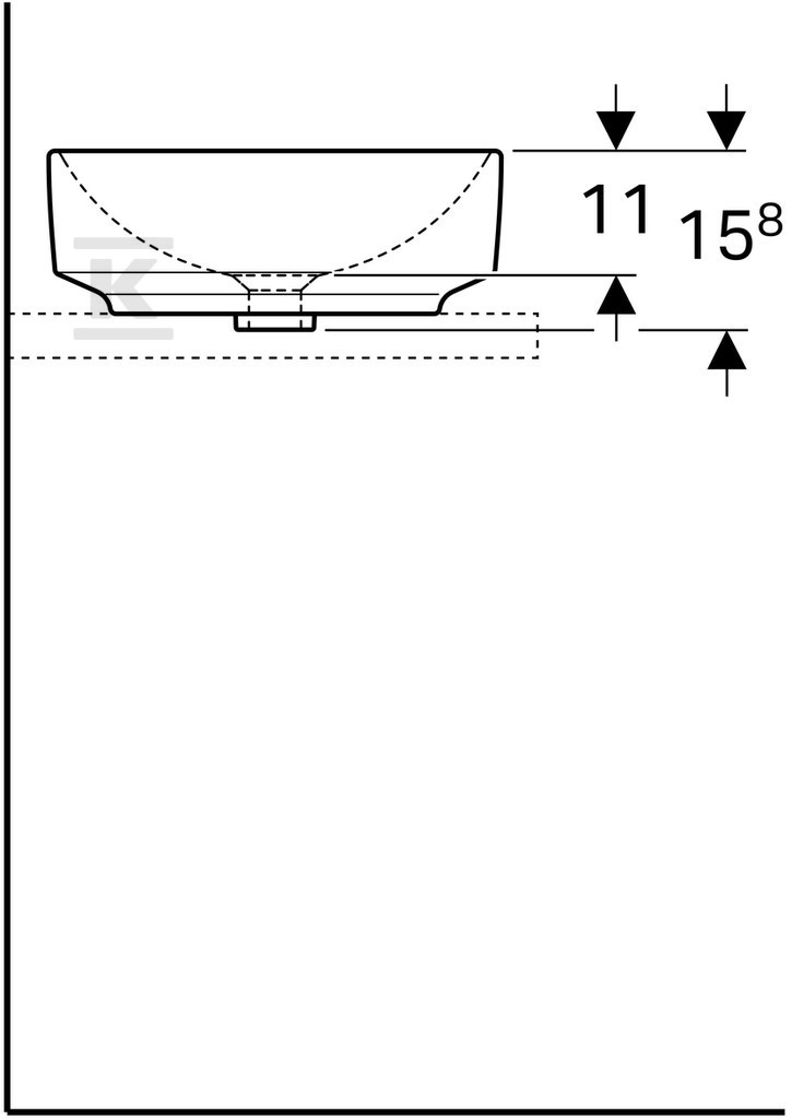 Variform countertop washbasin, round, - 500.768.01.2