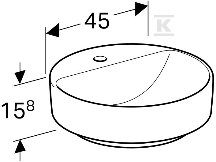 Variform countertop washbasin, round, - 500.770.00.2