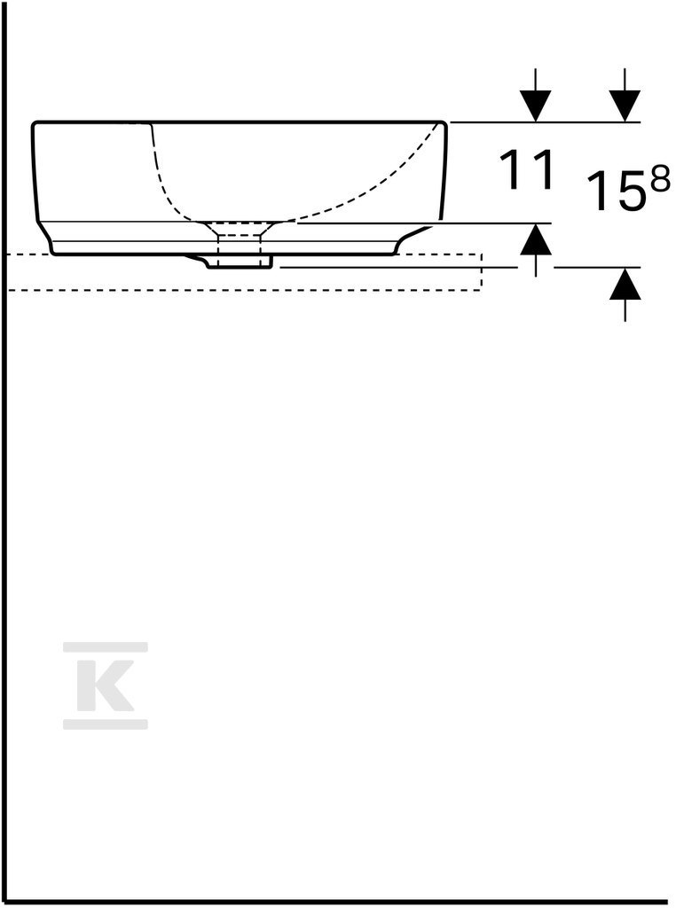 Variform countertop washbasin, round, - 500.770.00.2