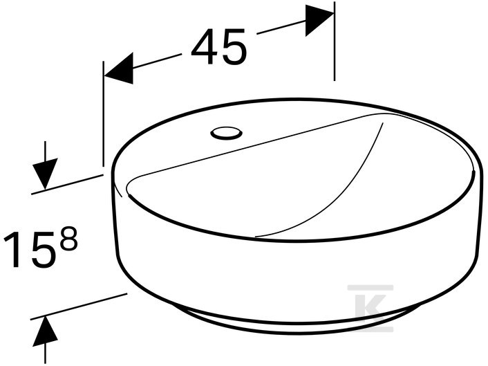 Variform countertop washbasin, round, - 500.770.01.2