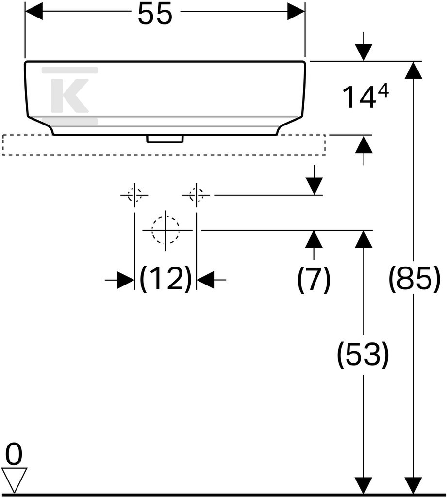 Variform countertop washbasin, oval, - 500.771.00.2