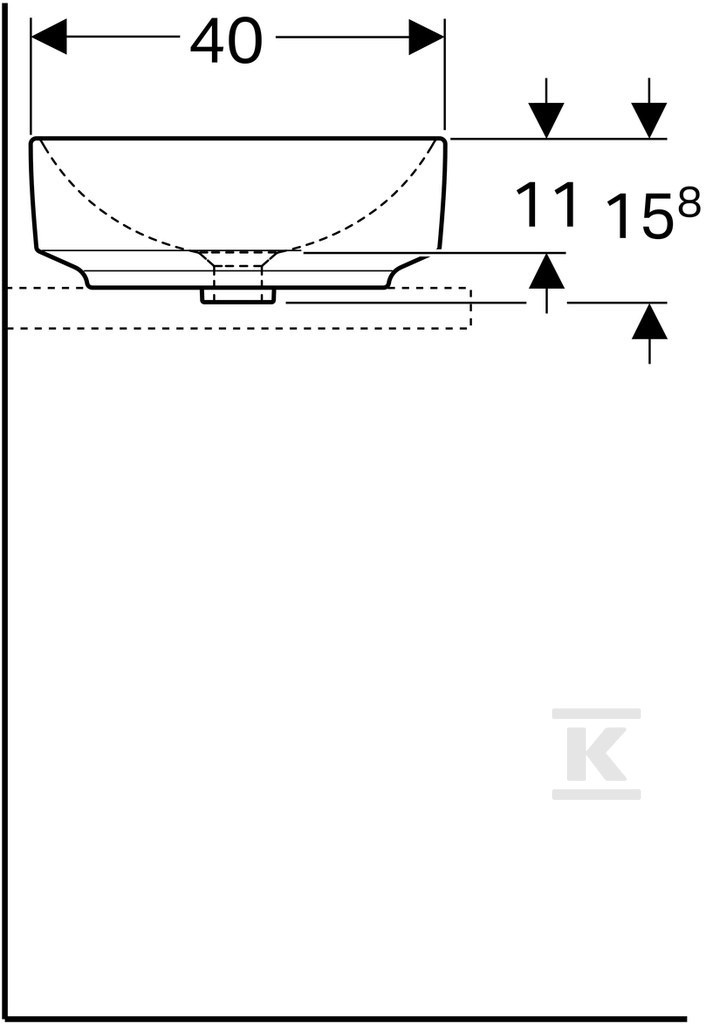 Variform countertop washbasin, oval, - 500.771.00.2