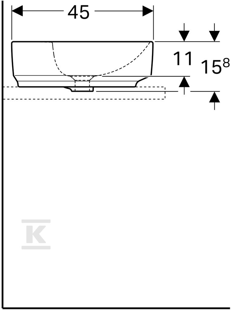 Variform countertop washbasin, oval, - 500.772.00.2