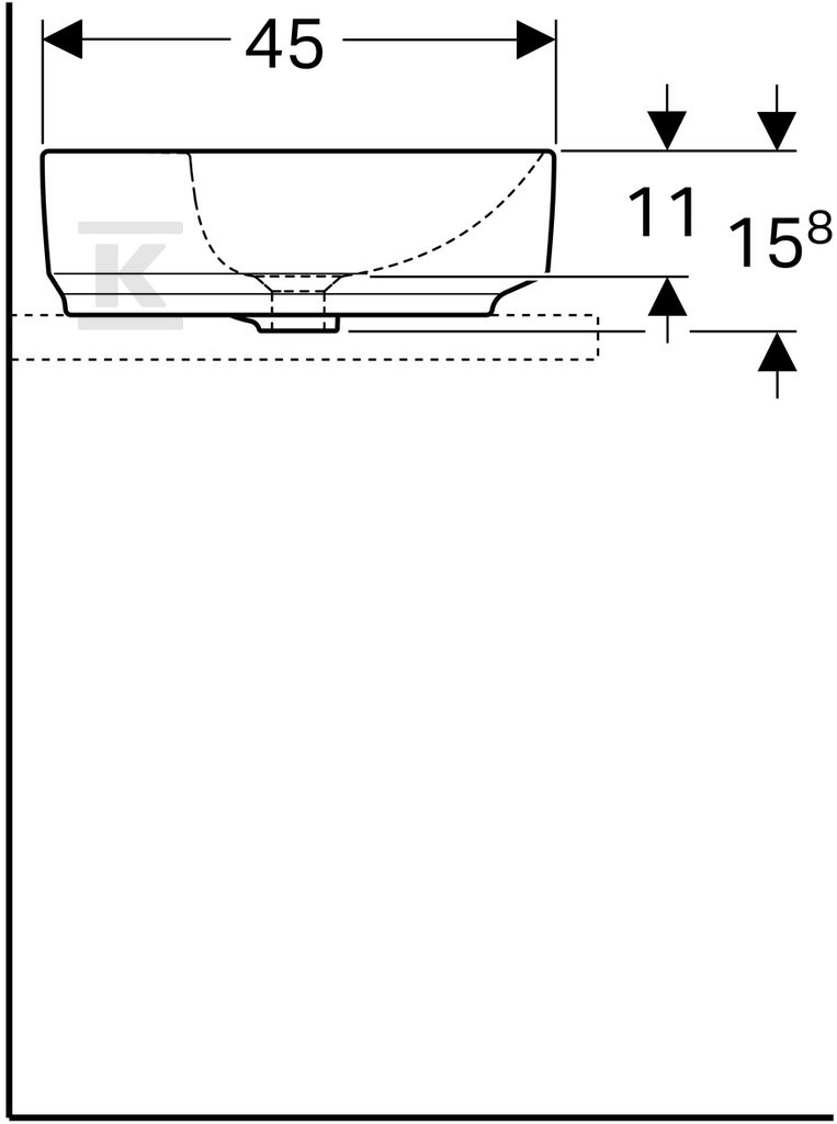 Variform countertop washbasin, oval, - 500.772.01.2