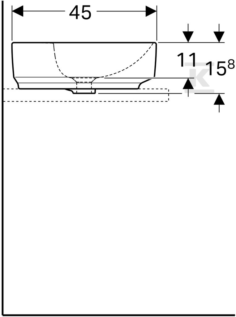 Variform countertop washbasin, oval, - 500.773.00.2