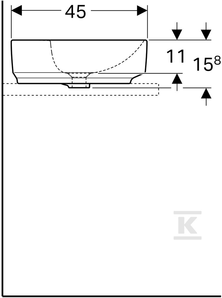 Variform countertop washbasin, oval, - 500.773.01.2