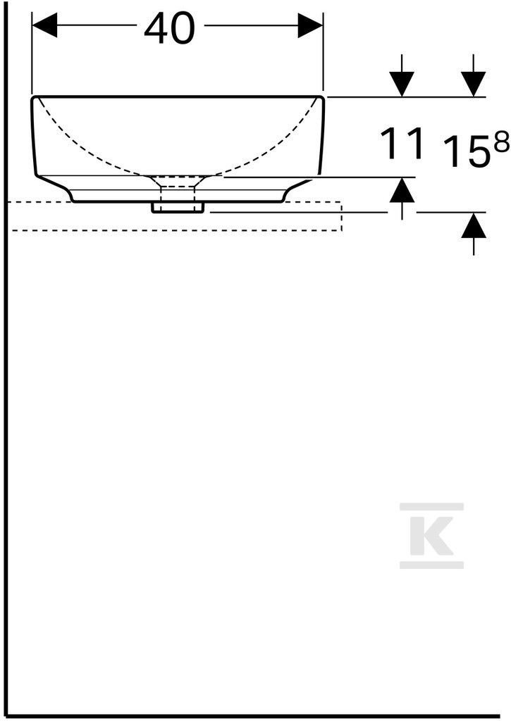 Variform countertop washbasin, - 500.774.00.2