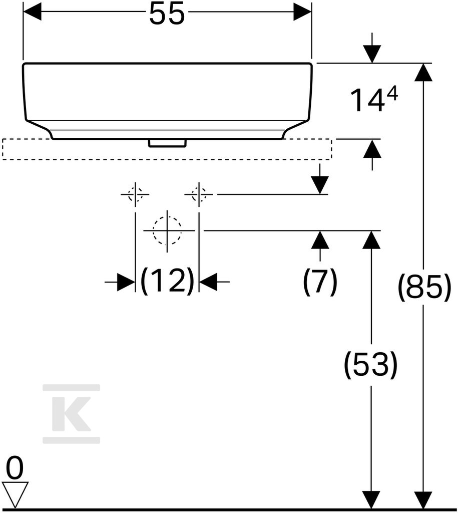 Variform countertop washbasin, - 500.774.01.2