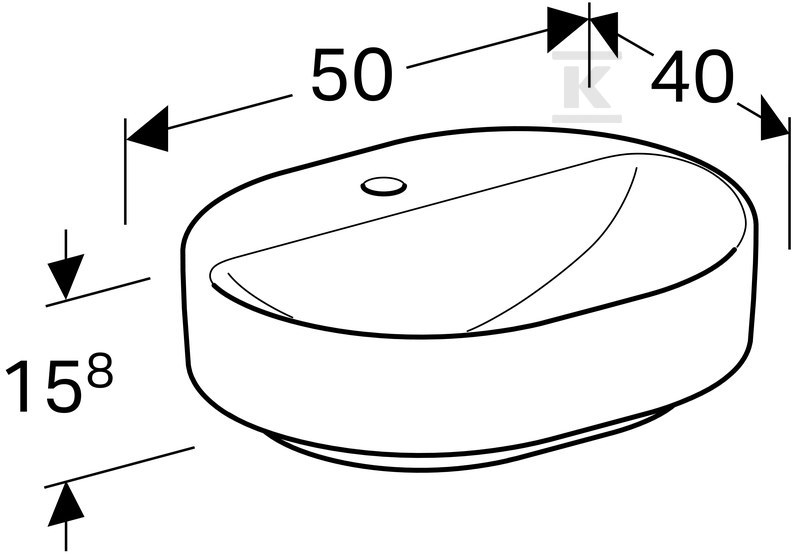 Variform countertop washbasin, - 500.776.01.2