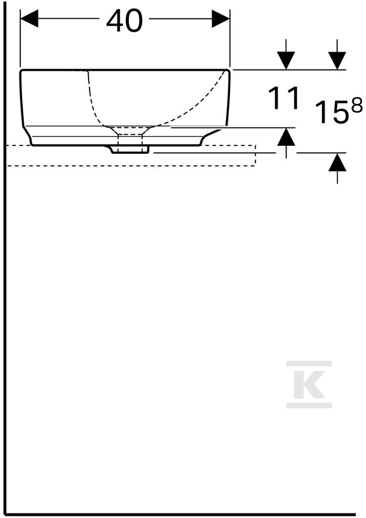 Variform countertop washbasin, - 500.776.01.2