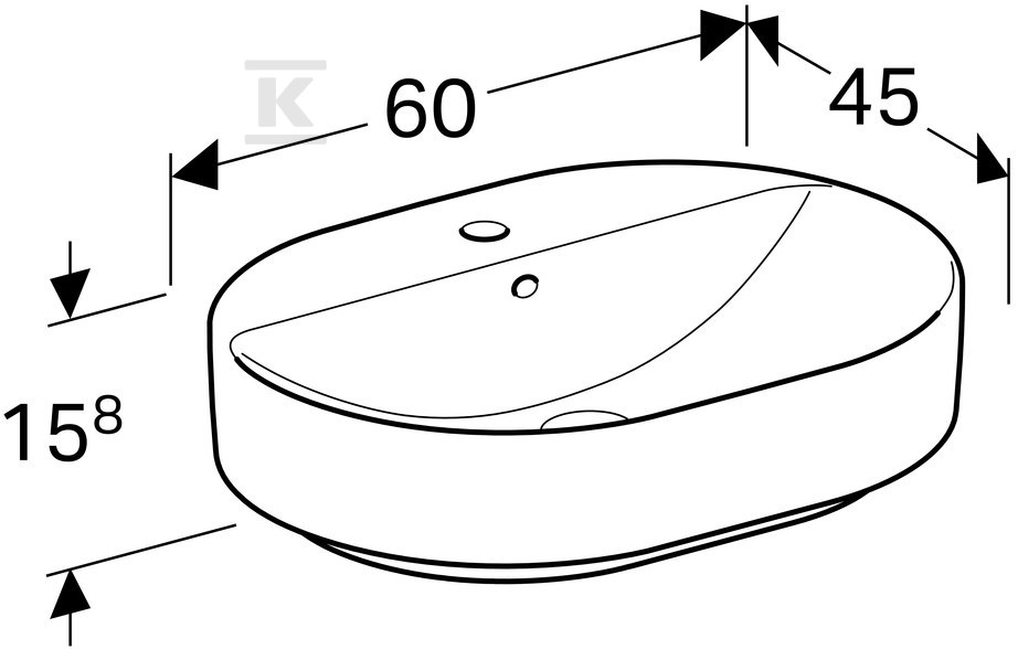 Variform countertop washbasin, - 500.777.00.2