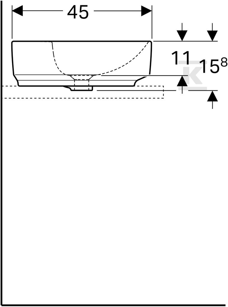 Variform countertop washbasin, - 500.777.00.2