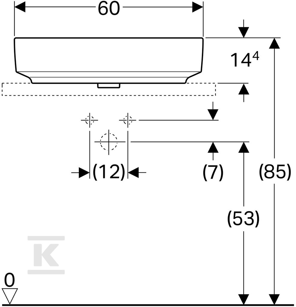 Variform countertop washbasin, - 500.777.01.2