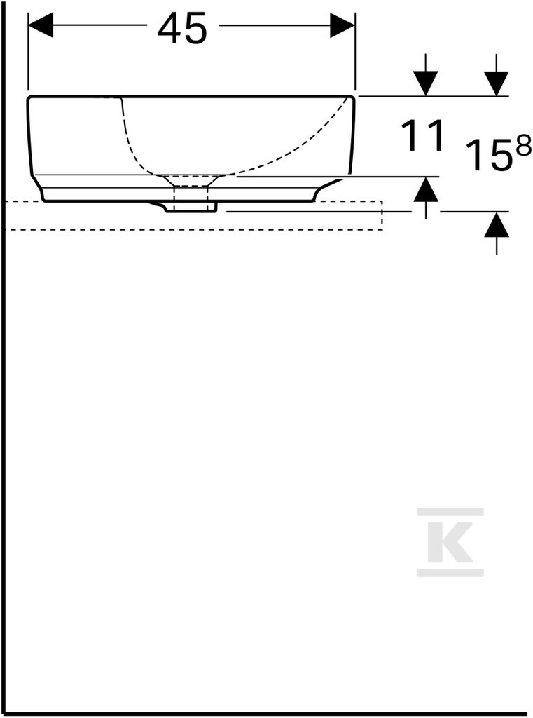 Variform countertop washbasin, - 500.777.01.2