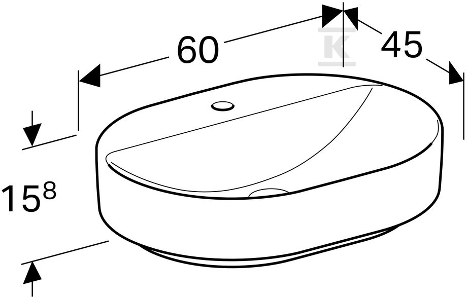 Variform countertop washbasin, - 500.778.00.2