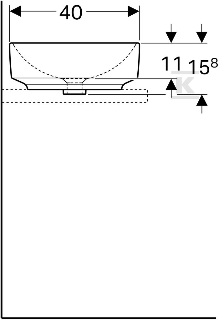 Variform countertop washbasin, - 500.779.00.2