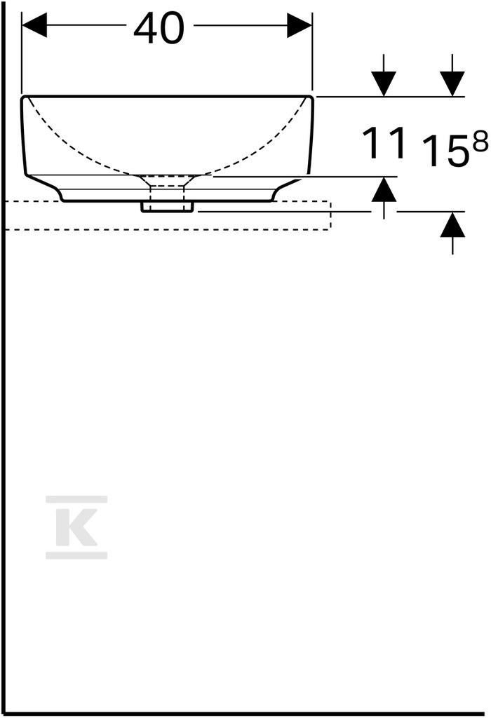 Variform countertop washbasin, - 500.779.01.2