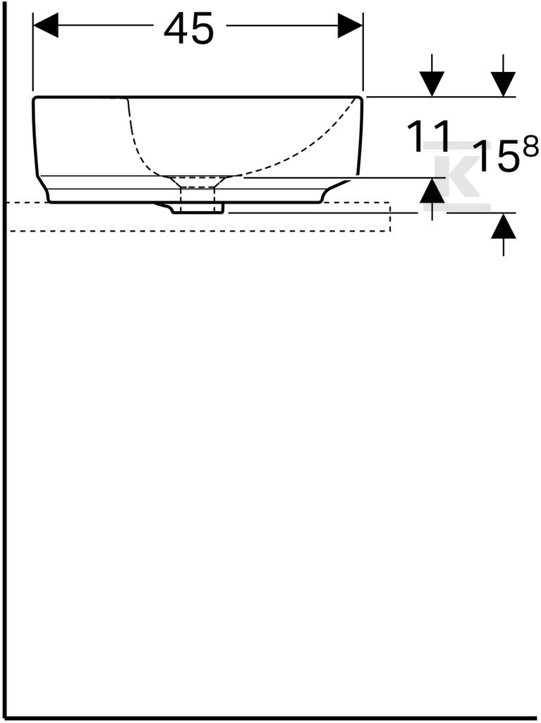 Variform countertop washbasin, - 500.780.00.2