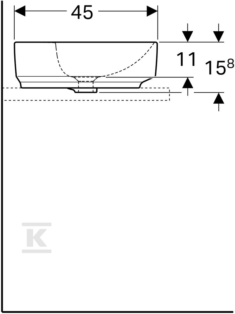 Variform countertop washbasin, - 500.781.00.2