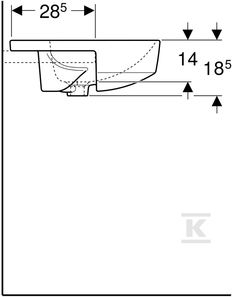 Variform Umywalka częściowo wpuszczana - 500.782.00.2