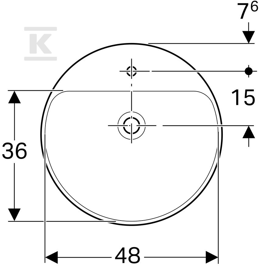 Variform Umywalka częściowo wpuszczana - 500.782.00.2