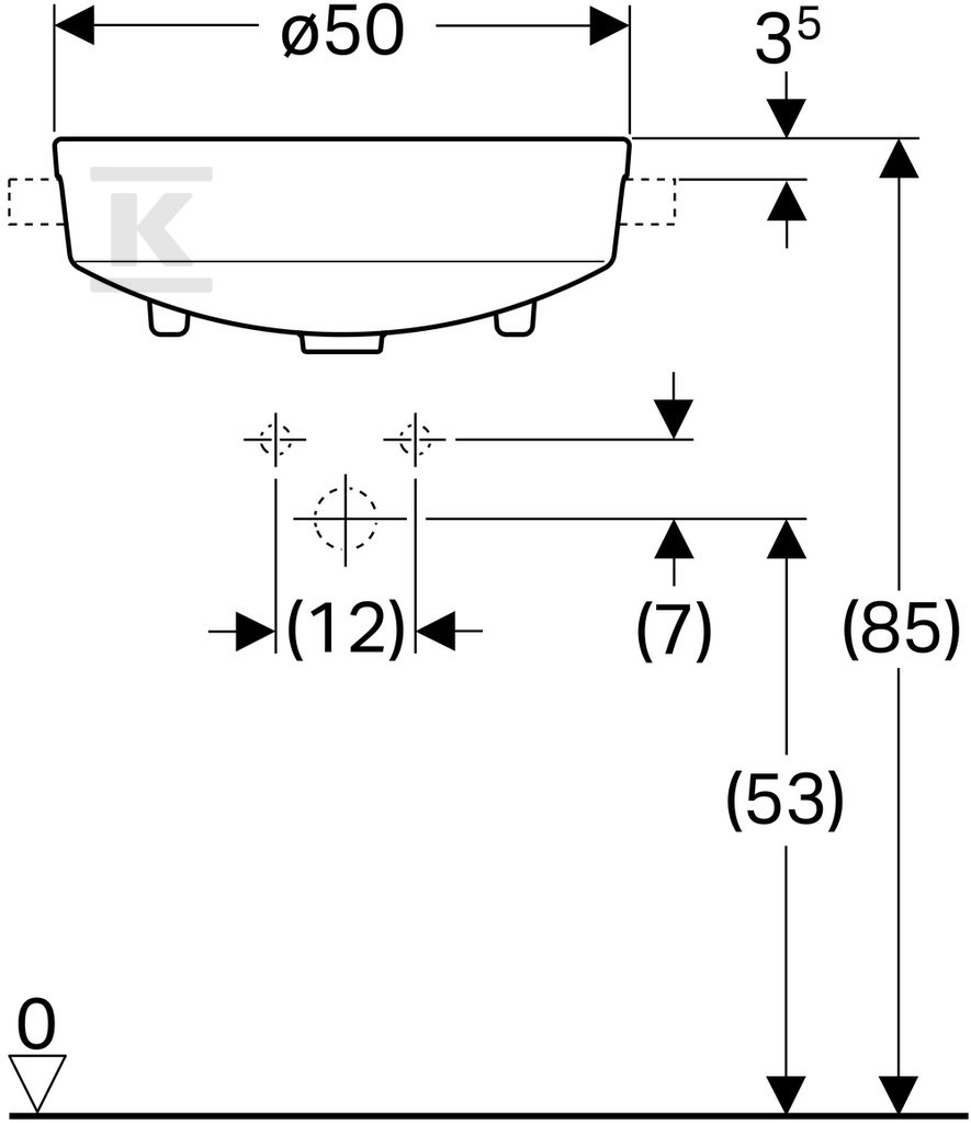 Variform Umywalka częściowo wpuszczana - 500.782.01.2