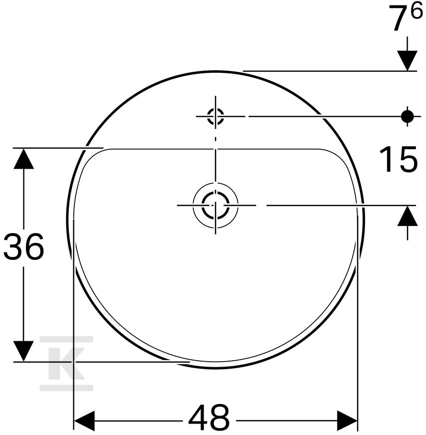 Variform Umywalka częściowo wpuszczana - 500.782.01.2