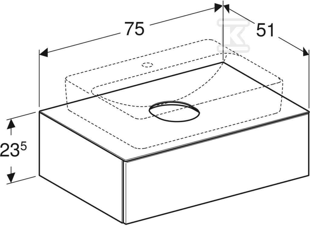 Variform countertop washbasin cabinet - 501.159.00.1