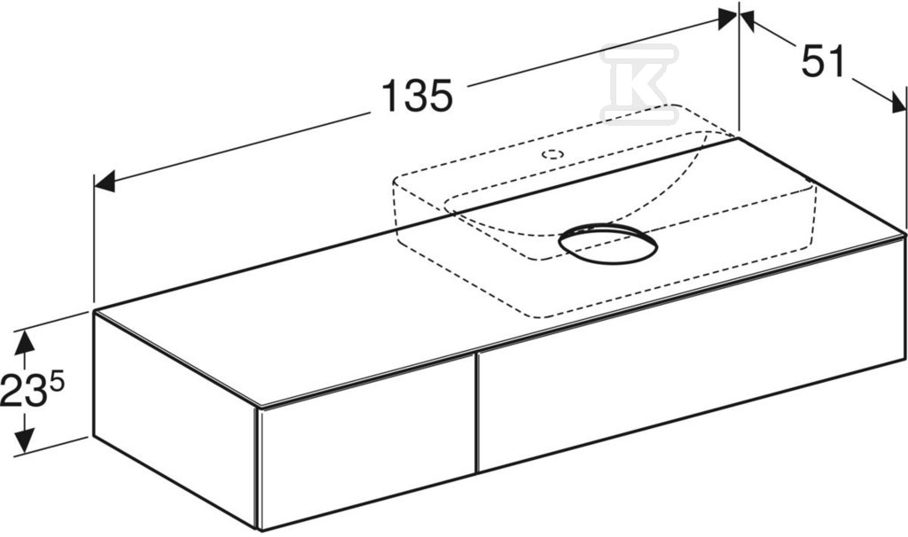 Raznovrsni ormar za umivaonik B135 cm, - 501.177.00.1