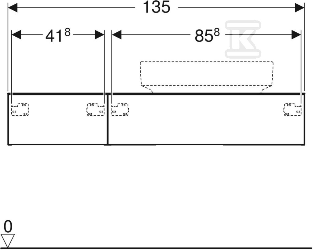 Raznovrsni ormar za umivaonik B135 cm, - 501.177.00.1