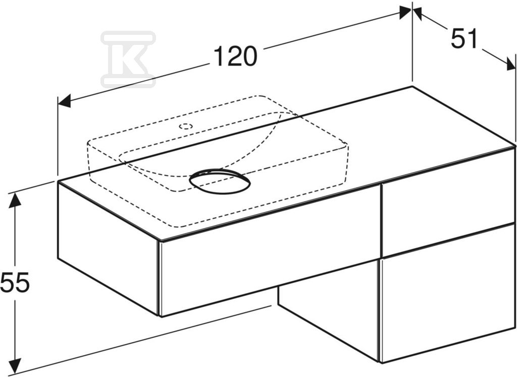 Variform Szafka pod umywalkę stawianą - 501.184.00.1