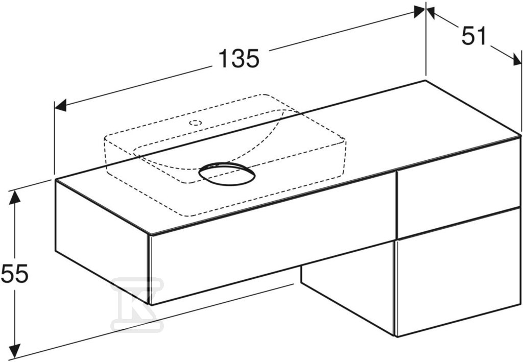 Variform Szafka pod umywalkę stawianą - 501.189.00.1