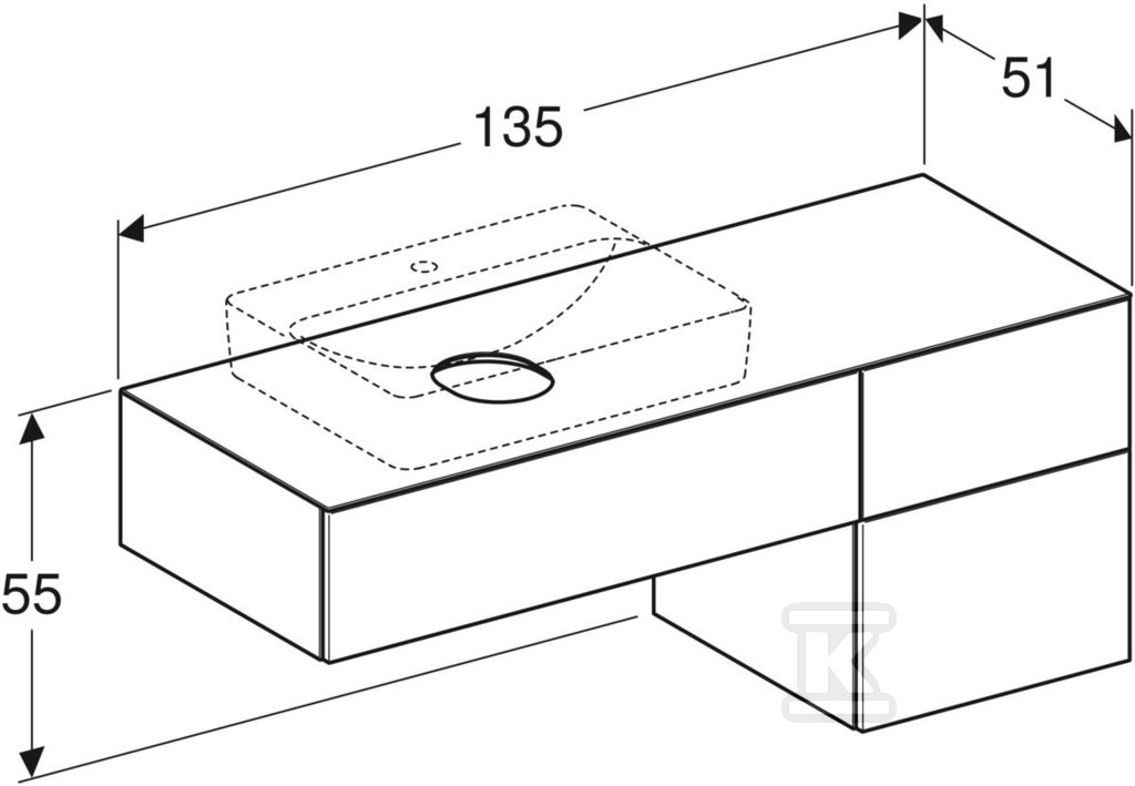 Variform Szafka pod umywalkę stawianą - 501.192.00.1