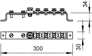 Type 1808 potential equalization rail - 5015014