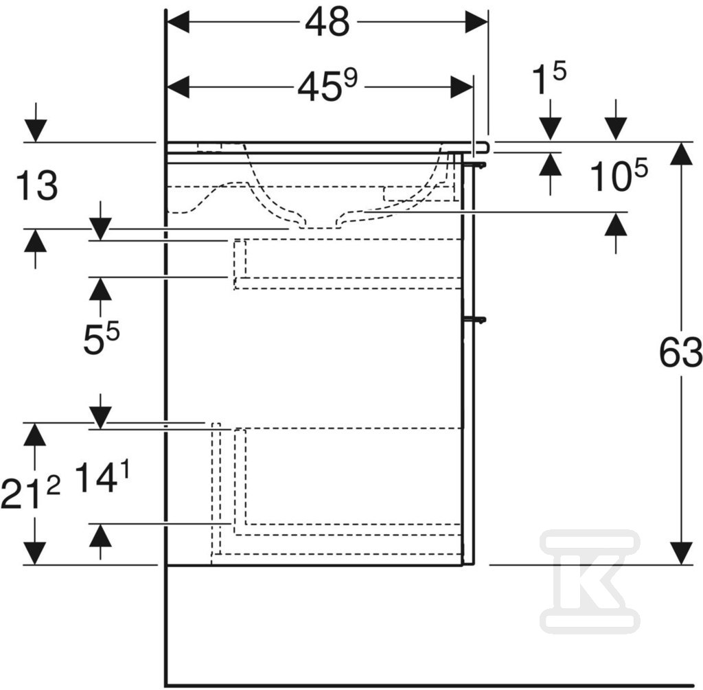 Zestaw: umywalka meblowa iCon slim z - 502.336.JH.1