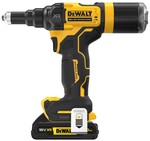 Акумуляторний заклепувальник DEWALT XR 18V безщітковий, Сила 10kN, Заклепки 2.4-4.8mm, 2 акумулятори 2.0Ah, зарядний пристрій та кейс TSTAK DCF403D2GT-QW
