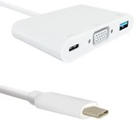 Adaptér USB 3.1 Typ C samec VGA samica + USB 3.0 A samica + USB 3.1 Typ C samica PD 0,19 m