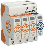 Ogranicznik przepięć, 4p Typ 2 (kl. C) typ V20-3+NPE-150