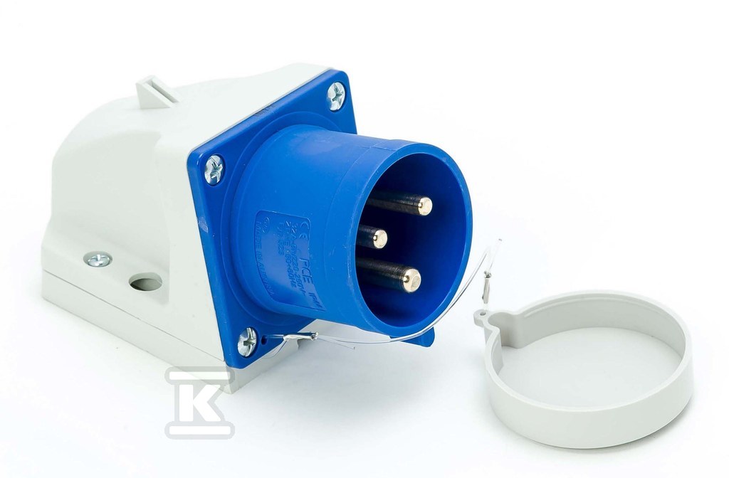 Wtyczka odbiornikowa (stała) 32A 2P+Z 230V z zatyczką IP44