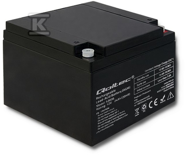 AGM-Batterie 12V 24Ah max. 360A - 53036