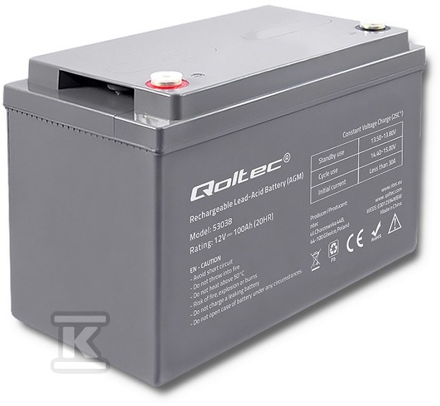 AGM battery 12V 100Ah max 1200A - 53038