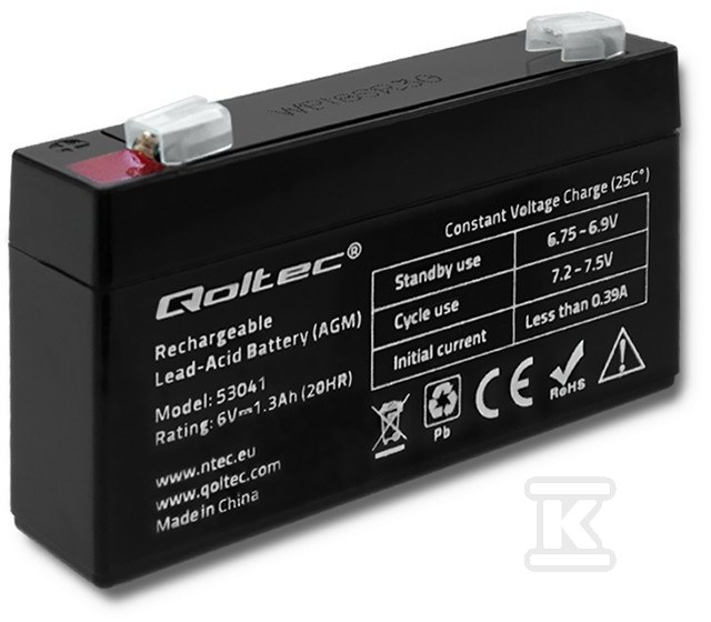 Qoltec AGM-Batterie 6V 1,3Ah max. 19,5A 53041