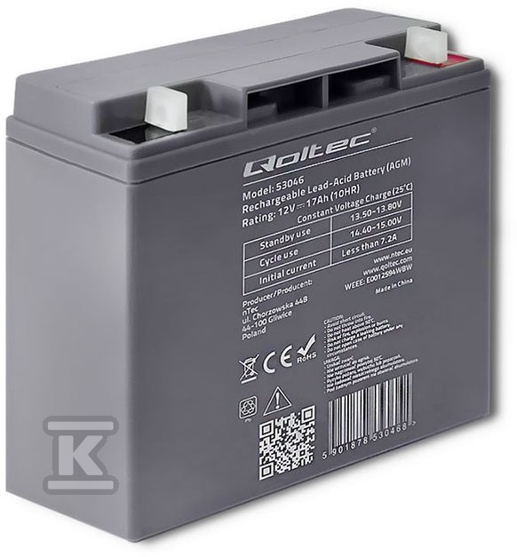 AGM-Batterie 12V 17Ah max. 255A - 53046