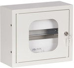 Surface-mounted switchgear NRP-12 with glass and a lock. Space for 12 S.IP31 security devices