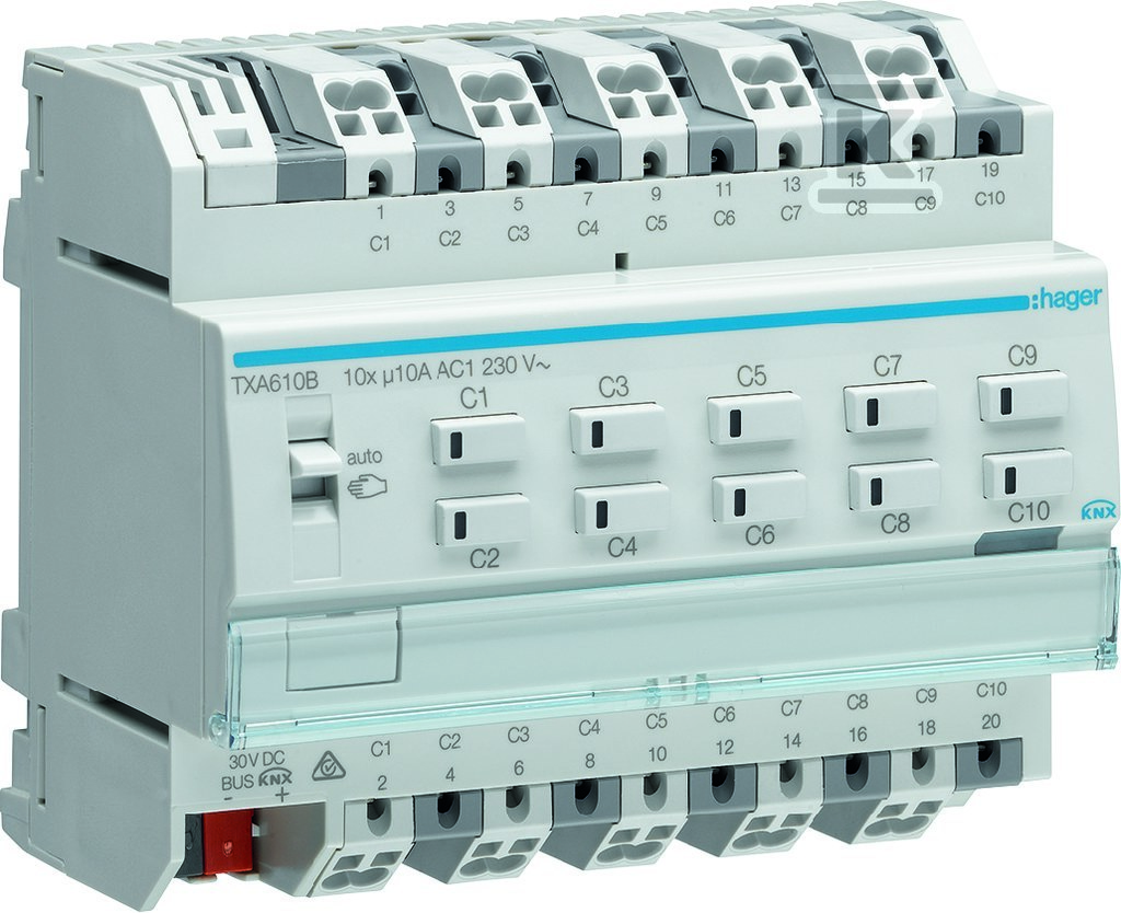 Sterownik załączający/żaluzjowy 10 A, - TXA610B
