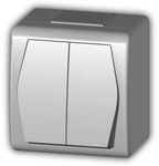 Вимикач підсвічник HERMES білий 2